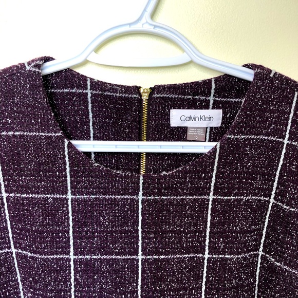 Calvin Klein Speckle Line Sheath Dress - Size 12 - Picture 5 of 8